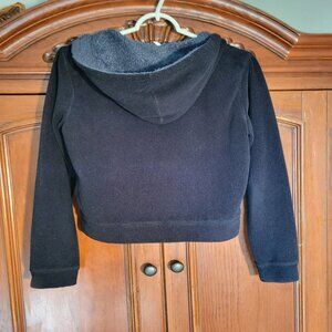 Black fleece lined hooded jacket coat